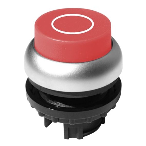 Push-button extended, `0ï, spring-return, red image 1