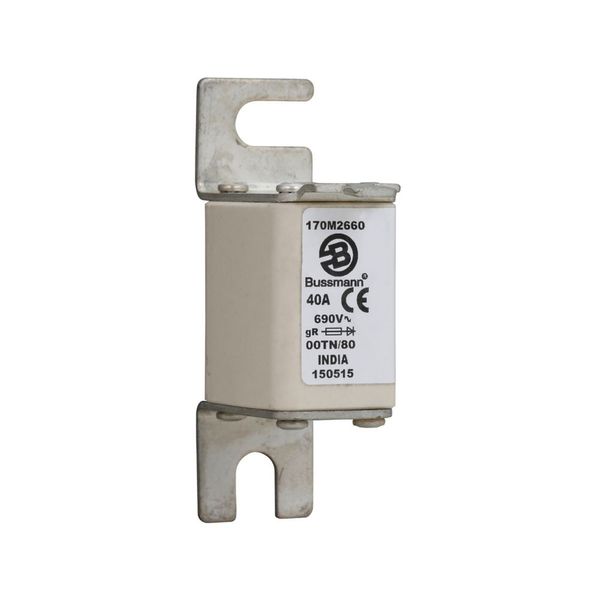 Fuse-link, high speed, 40 A, AC 690 V, DIN 00, 30 x 67 x 100 mm, gR, DIN, IEC, single indicator image 9