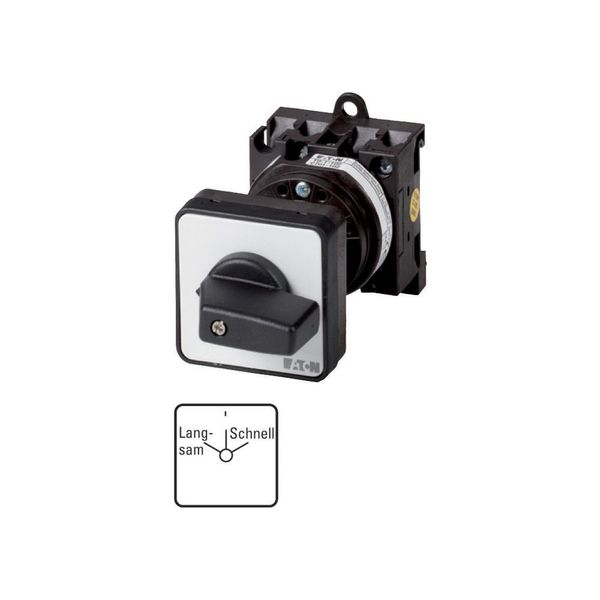 Changeover switches, T0, 20 A, rear mounting, 1 contact unit(s), Contacts: 2, With spring-return from HAND, 45 °, momentary/maintained, With 0 (Off) p image 3