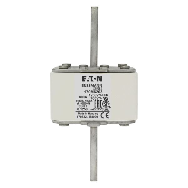 Fuse-link, high speed, 800 A, AC 1250 V, size 3, 76 x 76 x 150 mm, aR, IEC, single indicator image 17