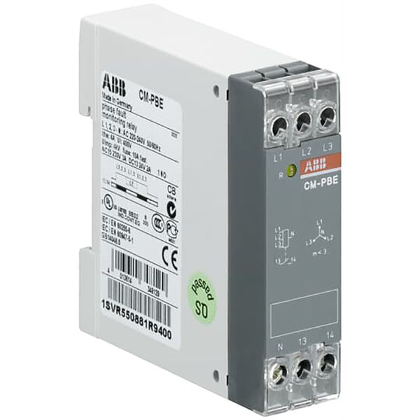 CM-PBE Phase loss monitoring relay 1n/o, L1,2,3-N=220-240VAC image 1