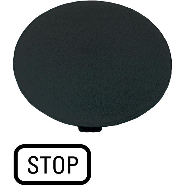 Button plate, mushroom black, STOP image 2