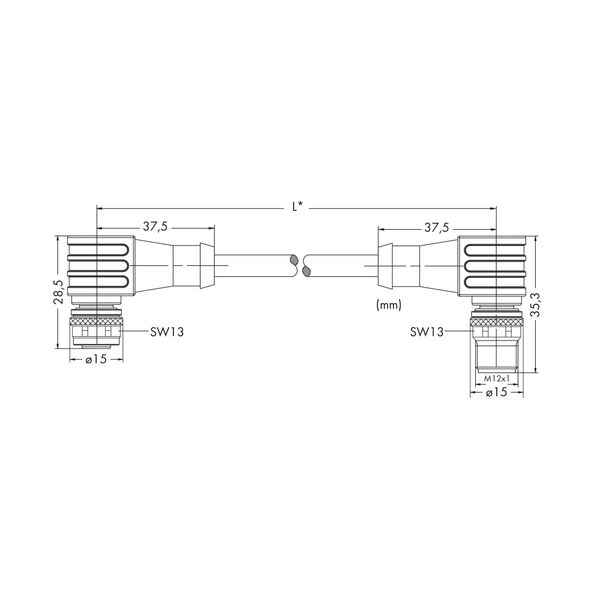 System bus cable for drag chain M12B socket angled M12B plug angled ye image 5