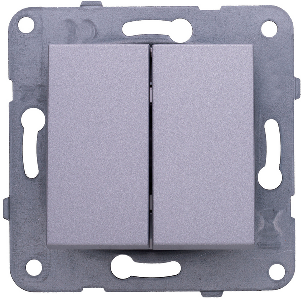 Karre Plus-Arkedia Silver Two Gang Switch image 1