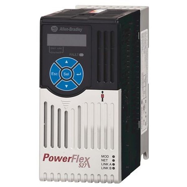 Allen-Bradley 25C-D1P4N104 PowerFlex 527 AC Drive, 0.4 kW (0.5 Hp), 380-480V AC Input, 50 Hz/60 Hz, Three-Phase, 1.4Amp, A Frame, Panel Mounting, IP20/NEMAOpen Type, with 7th IGBT Brake image 1