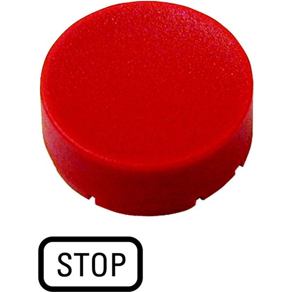 Button plate, raised red, STOP image 2