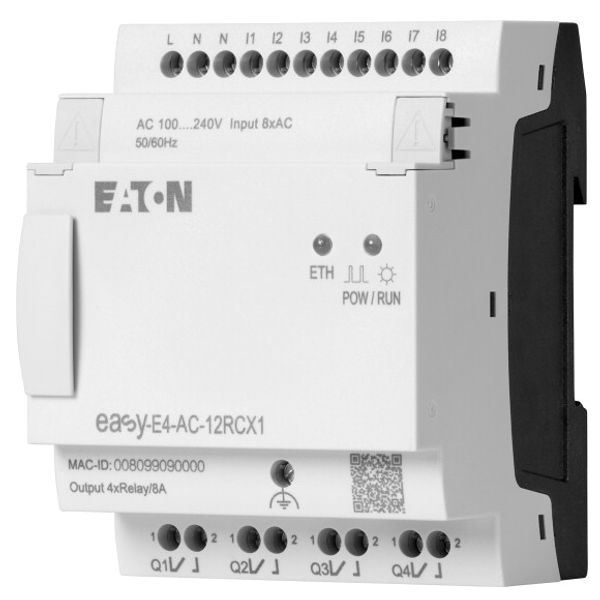 Control relays, easyE4 (expandable, Ethernet), 100 - 240 V AC, 110 - 220 V DC (cULus: 100 - 110 V DC), Inputs Digital: 8, screw terminal image 2