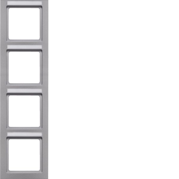 Frame 4gang vertical, labelling field, Q.3, alu velvety image 1