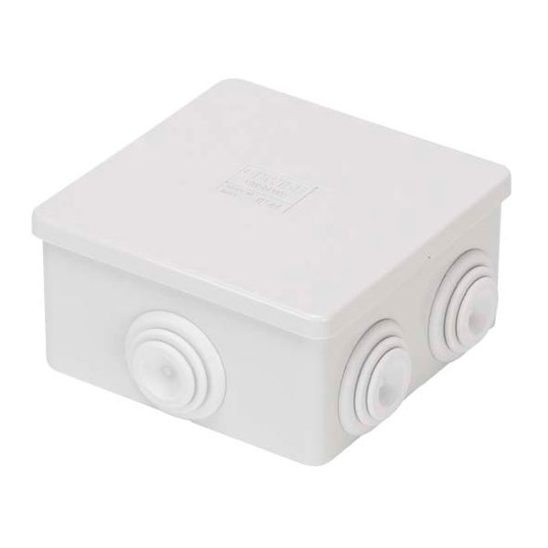 JUNCTION BOX WITH PLAIN PRESS-ON LID - IP44 - INTERNAL DIMENSIONS 80X80X40 - WALLS WITH CABLE GLANDS - GREY RAL 7035 image 2