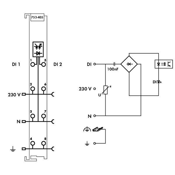 2-channel digital input 230 VAC light gray image 5