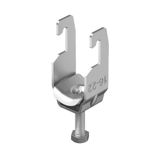 2056U M 22 A4  Caliper clip, with metal pressure support, 16-22mm, Stainless steel, material 1.4571 A4, 1.4571 without surface. modifications, additionally treated image 1