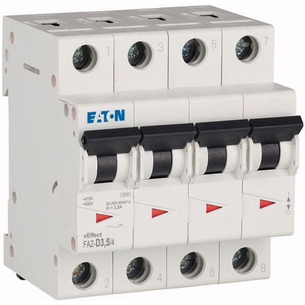 Miniature circuit breaker (MCB), 3.5 A, 4p, characteristic: D image 3