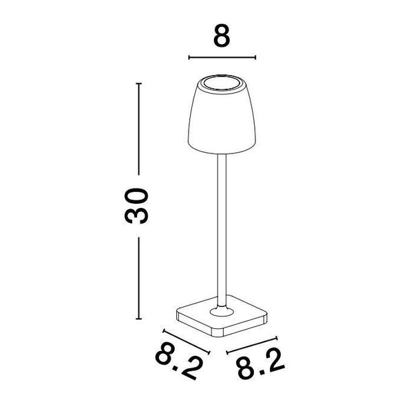 Sandy Dark Grey Die-Casting Aluminium & Acrylic LED 2 Watt 207Lm 3000K IP54 Beam Angle 62O DC 5 Volt Switch On/Off USB Wire D: 8 H: 30 cm image 1