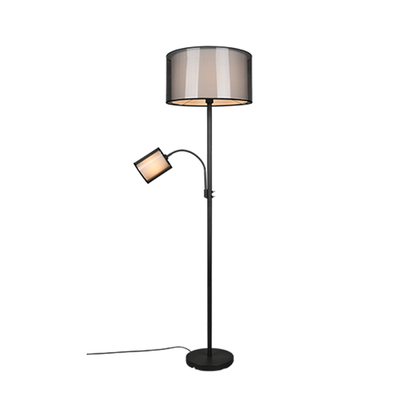 Burton floor lamp with reading light E27+E14 matt black image 1