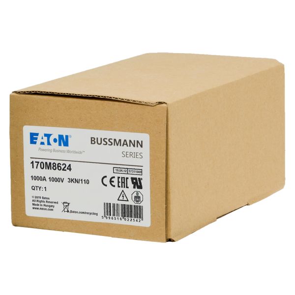 Fuse-link, high speed, 1000 A, AC 1000 V, DIN 3, 74 x 92 x 138 mm, aR, DIN, IEC, single indicator image 15