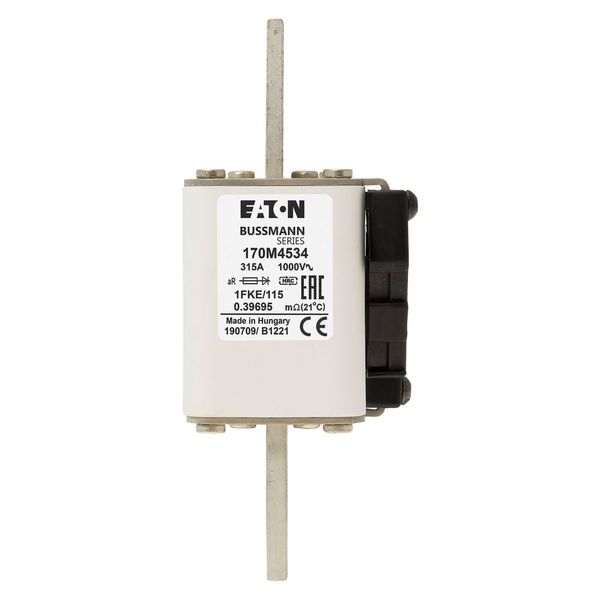 Fuse-link, high speed, 315 A, AC 1000 V, size 1, 51 x 68 x 102 mm, aR, IEC, single indicator image 9