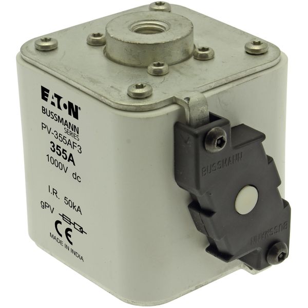 Fuse-link, high speed, 355 A, DC 1000 V, size 3, 76 x 92 x 91 mm, gPV, IEC, UL, single indicator image 6