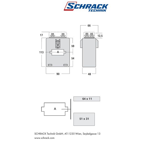 Current transformer 400A/5A, 50x30/60x10mm, class 1 image 2