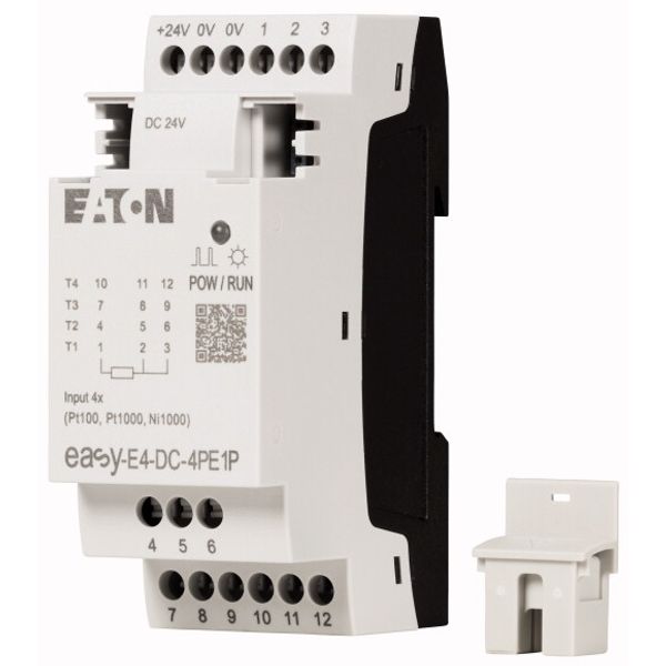 I/O expansion for easyE4 with temperature detection Pt100, Pt1000 or Ni1000, 24 VDC, analog inputs: 4, push-in image 2