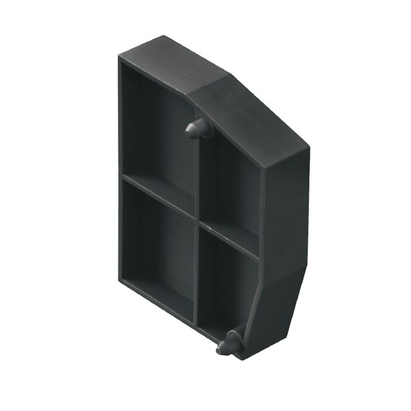 End and partition plate for terminals, 74 mm x 15 mm, black image 1