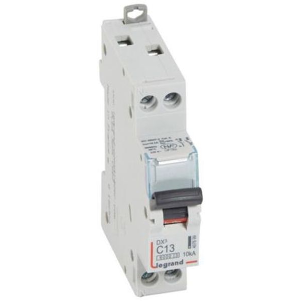 DX³6000 10kA high inlet and low outlet U+N screw circuit breaker 230V~ - 13A - curve C - 1 module image 1