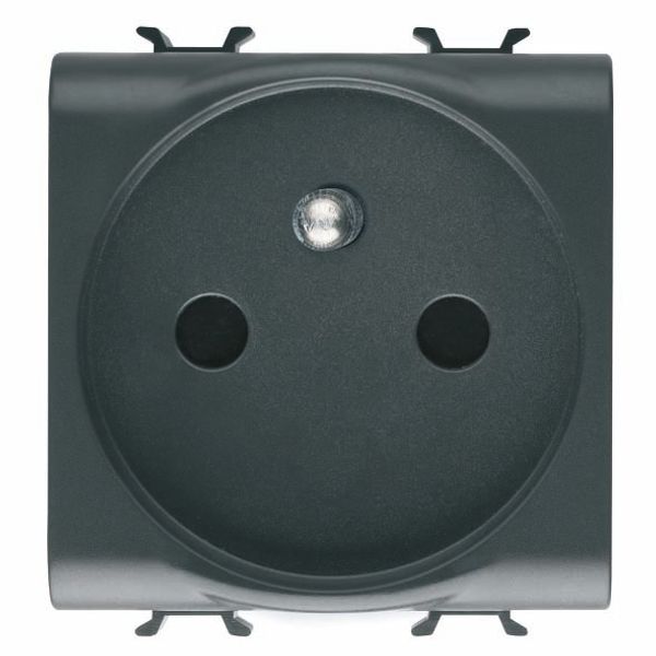 FRENCH STANDARD SOCKET-OUTLET 250V ac - FRONT TIGHTENING TERMINALS - 2P+E 16A - 2 MODULES - SATIN BLACK - CHORUSMART image 2