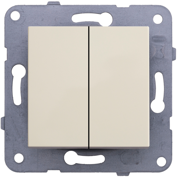 Karre-Meridian Beige Impulse Two Gang Switch image 1