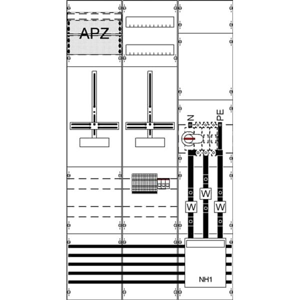 WF39KW15 Measurement and metering transformer board, Field width: 3, Rows: 0, 1350 mm x 750 mm x 160 mm, IP2XC image 5