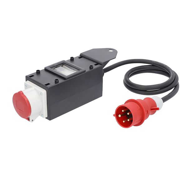 MIXO CEE adapter 16 A MIXO CEE plug 400 V, 16 A, 5-pole Output: 1x CEE socket 400 V, 16 A, 5-polewith 1.5 m H07RN-F 5G2.5heavy-duty rubber cableWERRA Input 16 A, approx. 11 kW image 1