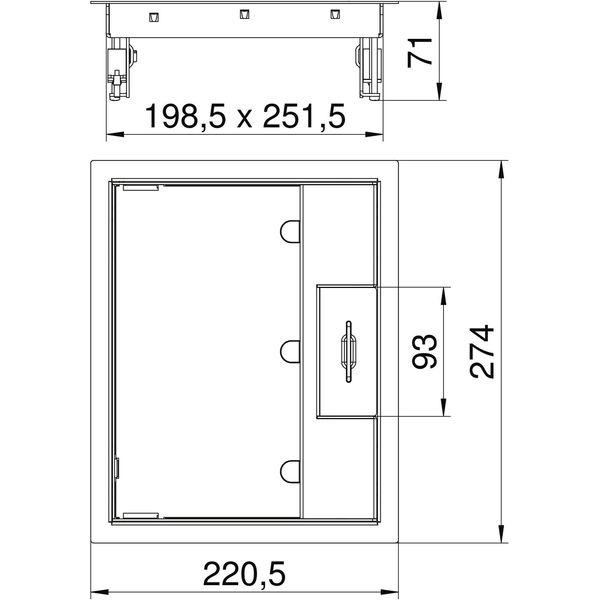 GES6M-2 10U Service outlet for universal mounting 274x221x70 image 2