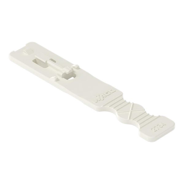 2734-532 Strain relief plate; for female connectors; 6 mm wide; 1 part; lever; Pin spacing 3.5 mm; light gray image 1