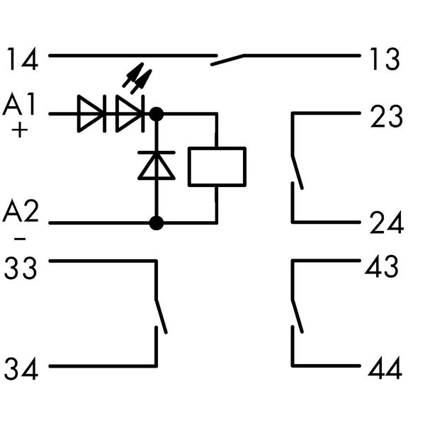 Relay module Nominal input voltage: 24 VDC 4 make contacts gray image 3