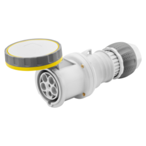 STRAIGHT CONNECTOR HP - IP66/IP67/IP68/IP69 - 3P+N+E 63A 100-130V 50/60HZ - YELLOW - 4H - MANTLE TERMINAL image 1