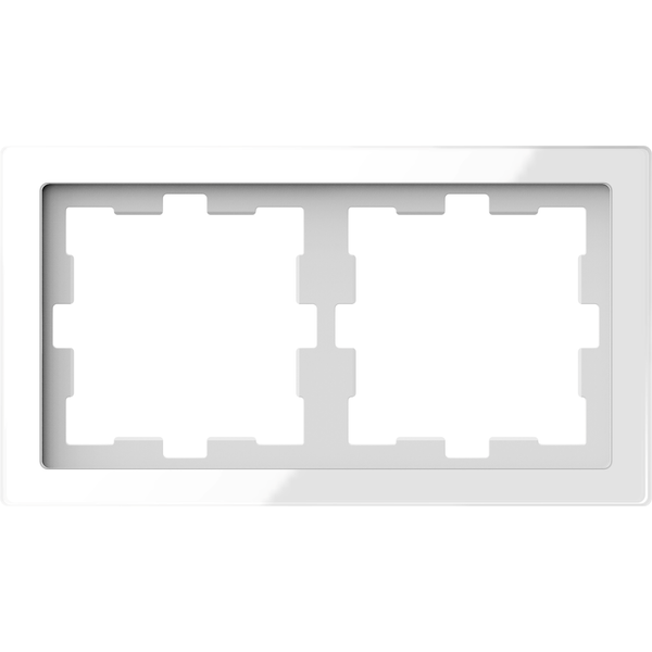 D-Life glass frame, 2-gang, crystal white image 4
