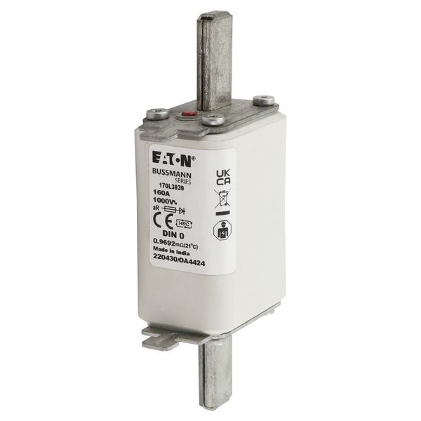 Fuse-link, high speed, 160 A, AC 1000 V, DIN 0, 35 x 60 x 125 mm, aR, DIN, IEC, single indicator image 14