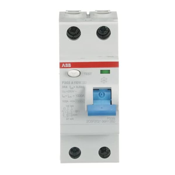 F202 A-25/0.03 110V Residual Current Circuit Breaker 2P A type 30 mA image 3