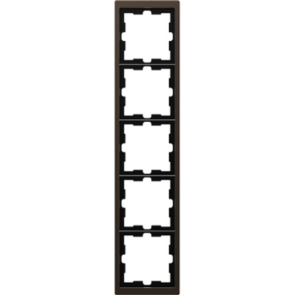 D-Life metal frame, 5-gang, mocca metallic image 2