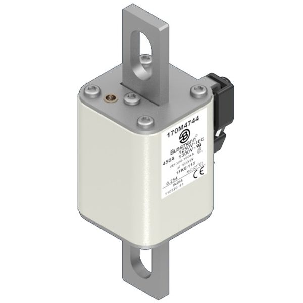 Fuse-link, high speed, 450 A, AC 1250 V, size 1, 53 x 69 x 160 mm, aR, IEC, UL, single indicator image 3