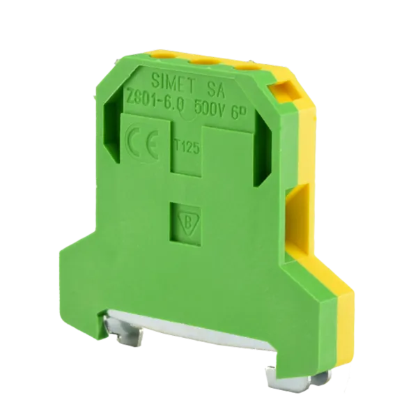 Rail-mounted screw terminal block ZSO1-6.0 yellow-green image 1