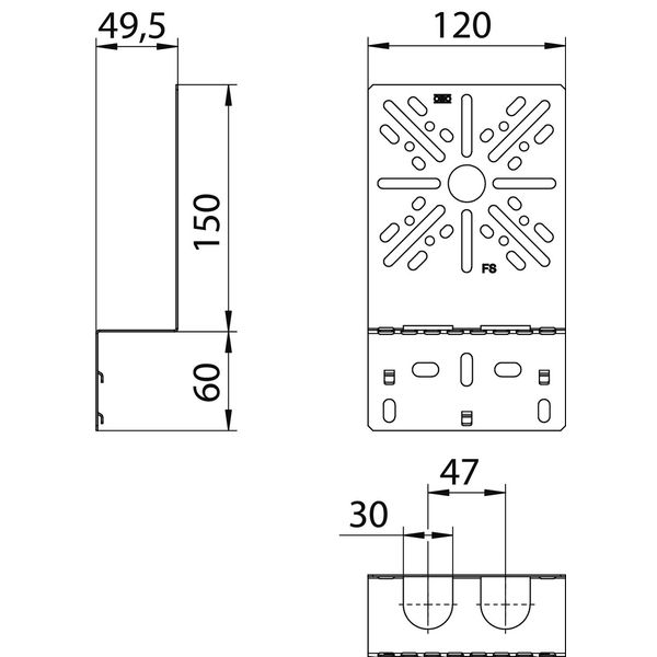 MP WI KL. FS Mounting plate curved, small 210x120 image 2