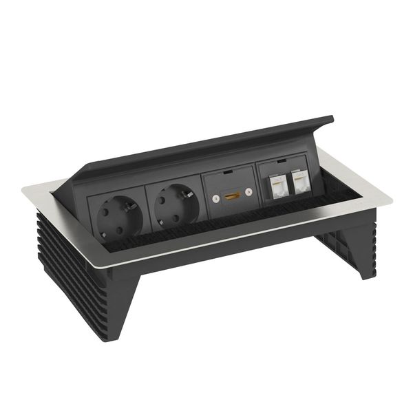 DBK2-M4H D2S2K Deskbox, foldable for installation in table tops 260x167x68 image 1