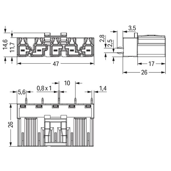 Plug for PCBs straight 5-pole blue image 8