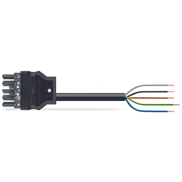 pre-assembled connecting cable;Eca;Socket/open-ended;dark gray image 1