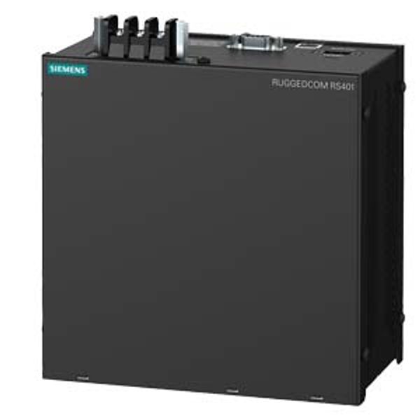 6GK6040-1AT23-0BA0-Z A10+B00+C00 The RUGGEDCOM RS401 is an industrially hardened, serial device server with an integrated, fully managed, Ethernet switch, designed to operate reliably in electrically image 1