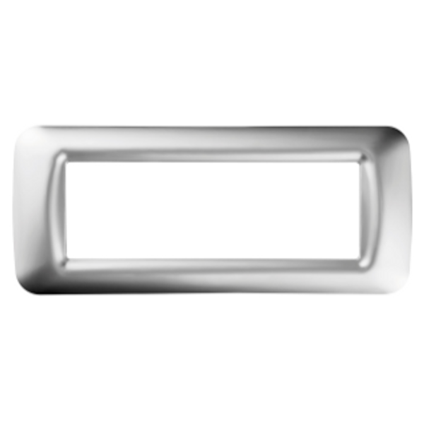 TOP SYSTEM PLATE - IN TECHNOPOLYMER GLOSS FINISH - 6 GANG - SOFT CHROME - SYSTEM image 1