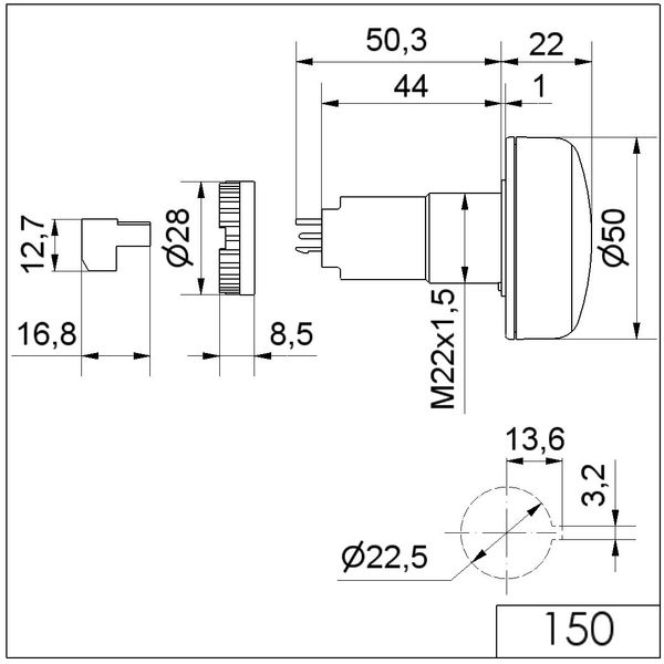 LED Buzzer EM Contin. tone 230VAC RD image 3