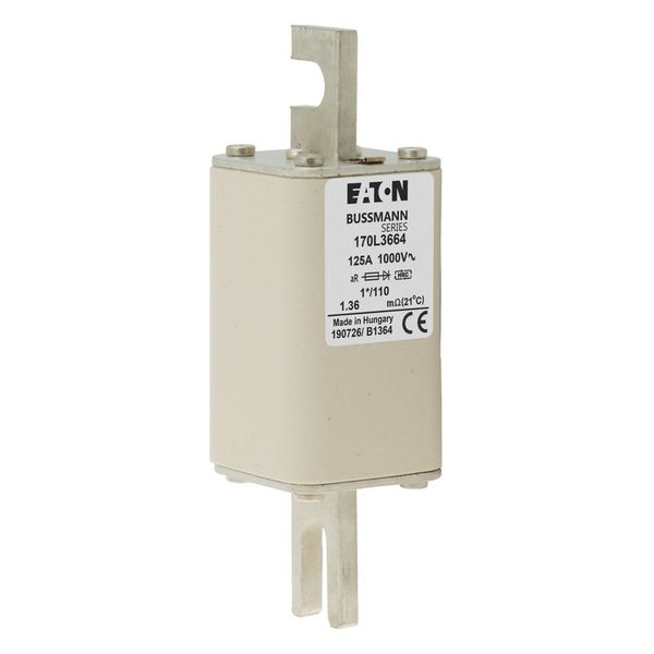 Fuse-link, high speed, 125 A, AC 1000 V, compact size 1, 45 x 45 x 140 mm, aR, DIN, IEC, single indicator image 6