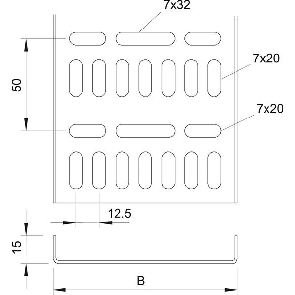 MKR 15 125 ALU Cable tray marine standard Material thickness 1.50mm 15x125x2000 image 2