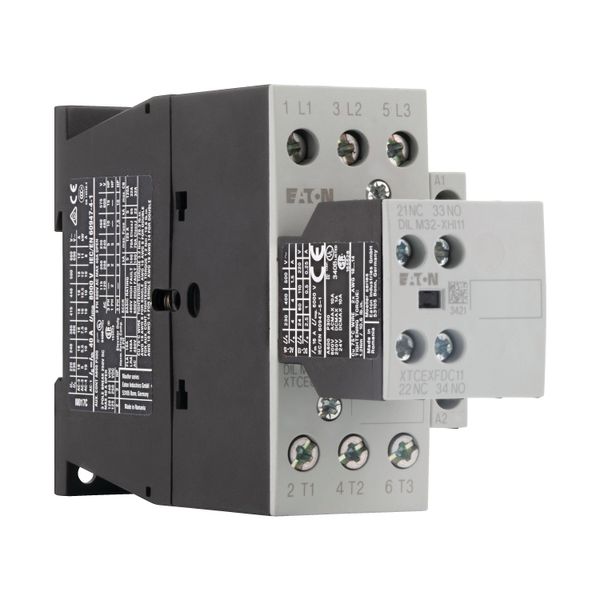 Contactor, 380 V 400 V 7.5 kW, 2 N/O, 1 NC, RDC 24: 24 - 27 V DC, DC operation, Screw terminals image 11