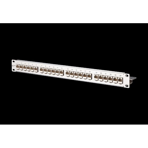 E-DAT modul 24x8(8) 1RU patch panel Cat.6A, stainless steel image 1